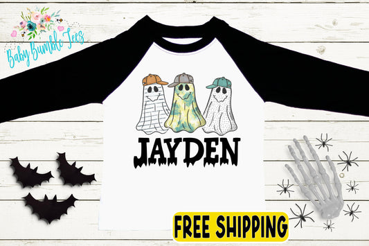 Boys Ghost Shirt // Personalized Name Shirt // Boys Halloween Shirt // Pumpkin Patch Shirt // Kids Halloween Shirt // Kids Fall Shirt