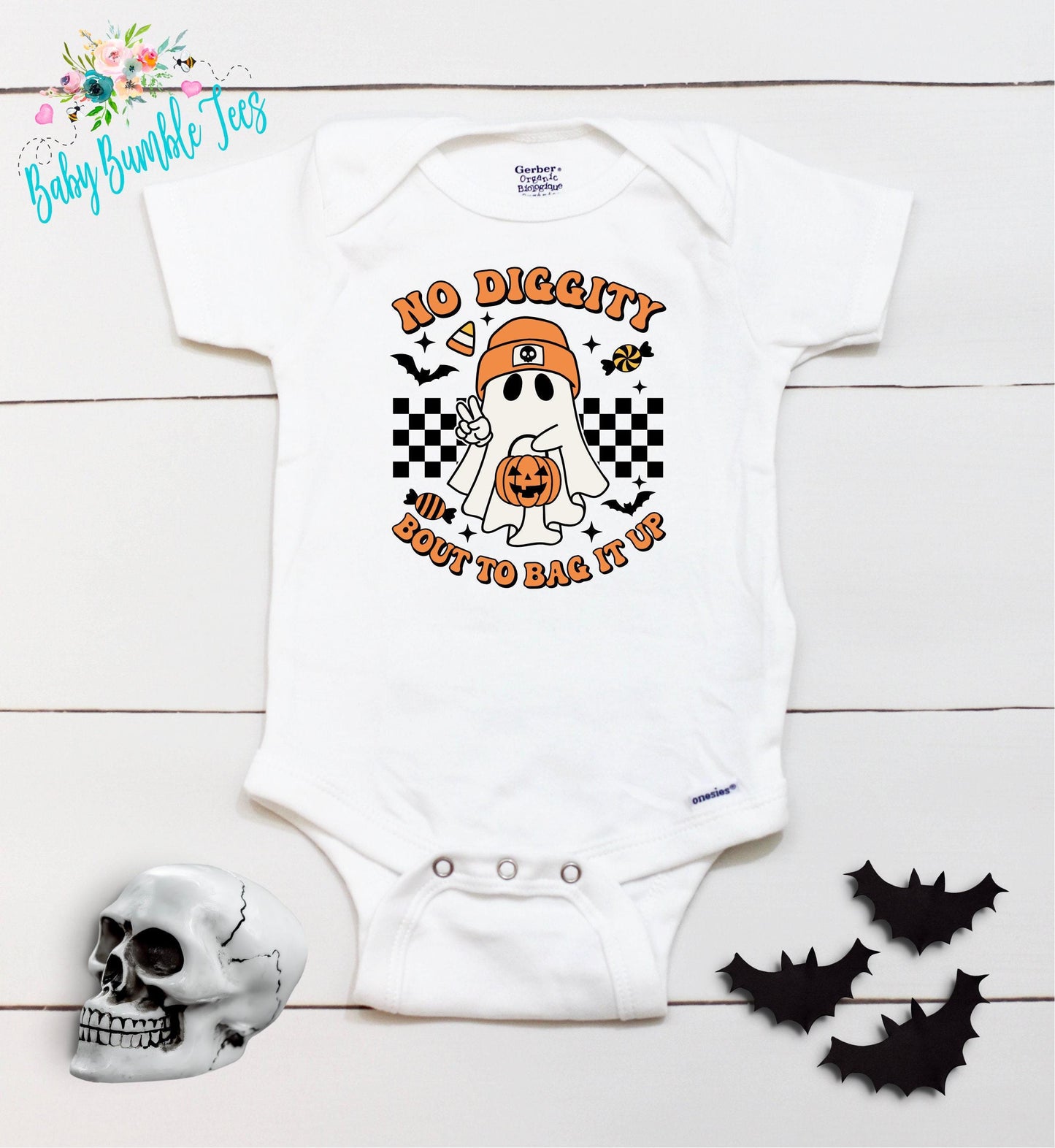 No Diggity Bodysuit // Boys Halloween // Kids Fall Shirt // Kids Halloween Shirt // My First Halloween // Retro Ghost // Onesies® Brand