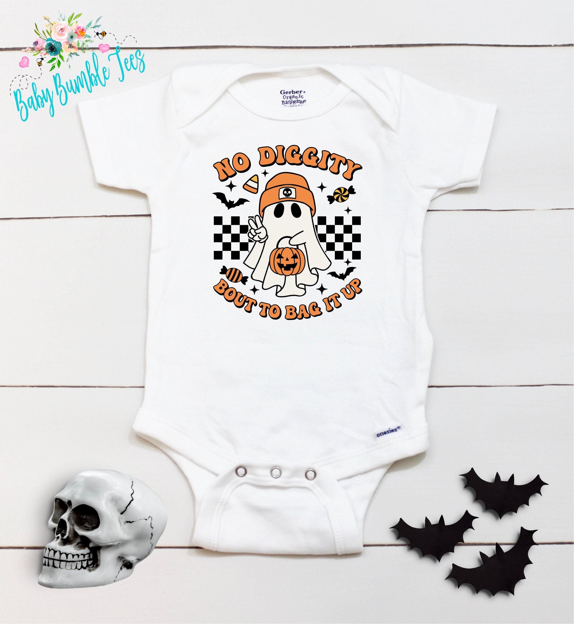 No Diggity Bodysuit // Boys Halloween // Kids Fall Shirt // Kids Halloween Shirt // My First Halloween // Retro Ghost // Onesies® Brand