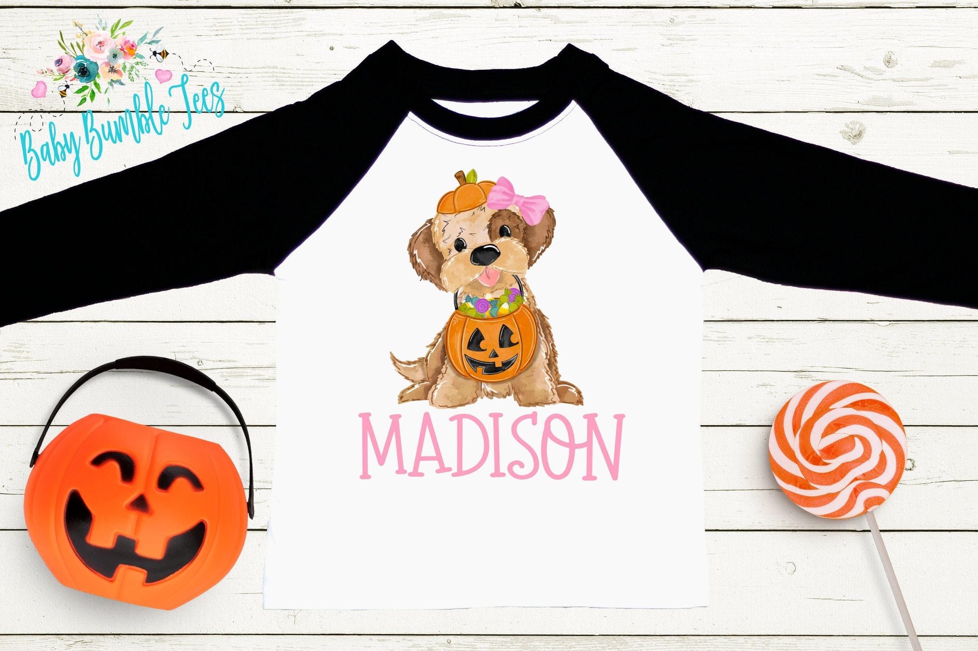 Halloween Dog Shirt // Personalized Name Shirt // Halloween Shirt // Girl's Halloween // Kids fall shirt // Pumpkin Patch / Girls Fall Shirt
