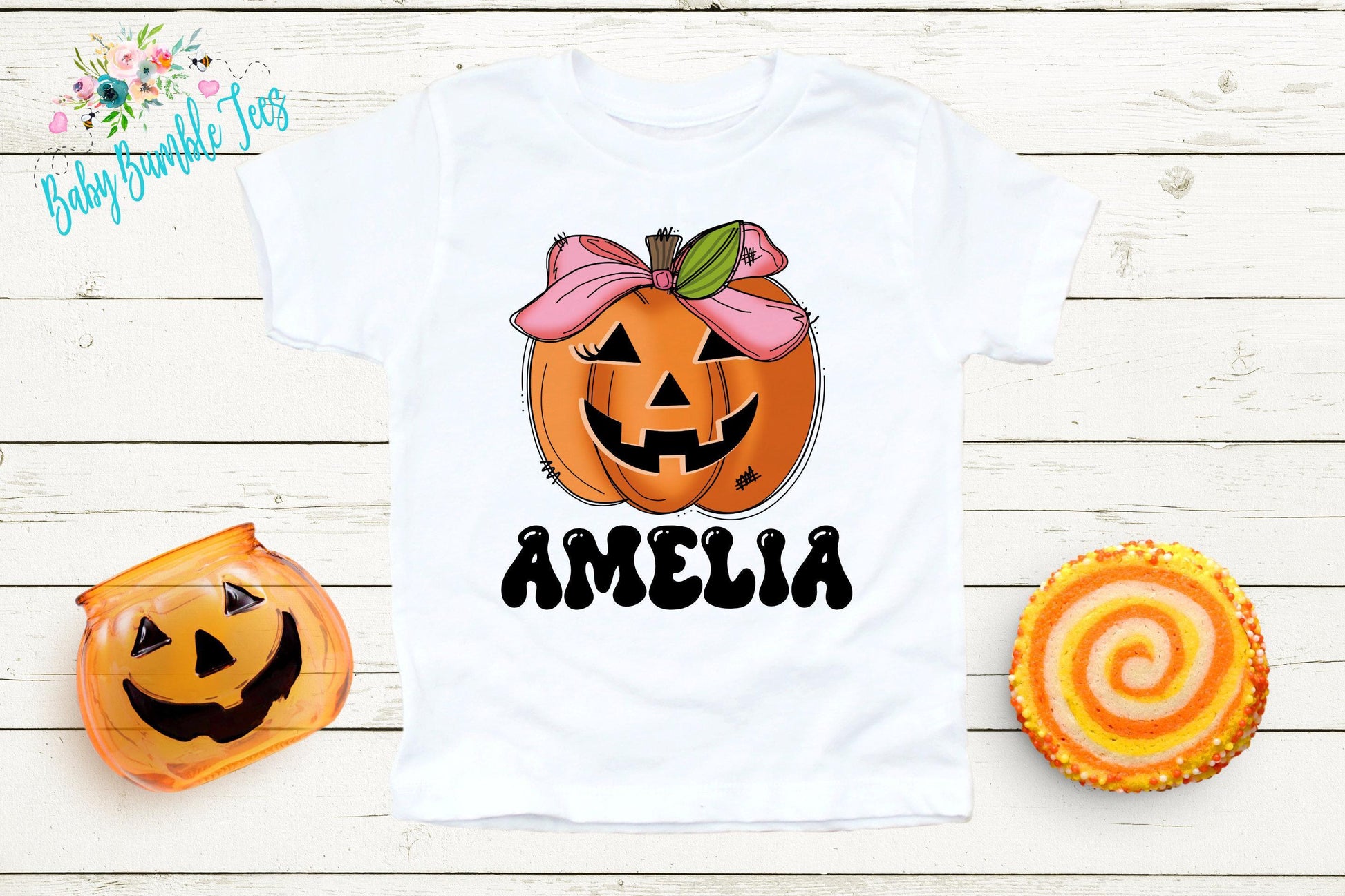 Girls Pumpkin Halloween Shirt // Personalized Name T-Shirt // Pumpkin Patch // Custom Name // Toddler Tshirt // Kids Shirt / Retro Halloween