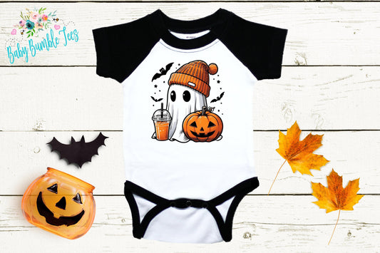 Girls Halloween Bodysuit // Kids Halloween Shirt // Retro Halloween // Kids Fall Shirt // Retro Shirt// Pumpkin Patch // Cute Ghost