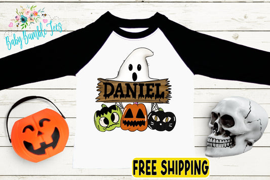 Boys Ghost Shirt // Personalized Name Shirt // Boys Halloween Shirt // Pumpkin Patch Shirt // Kids Halloween Shirt // Kids Fall Shirt