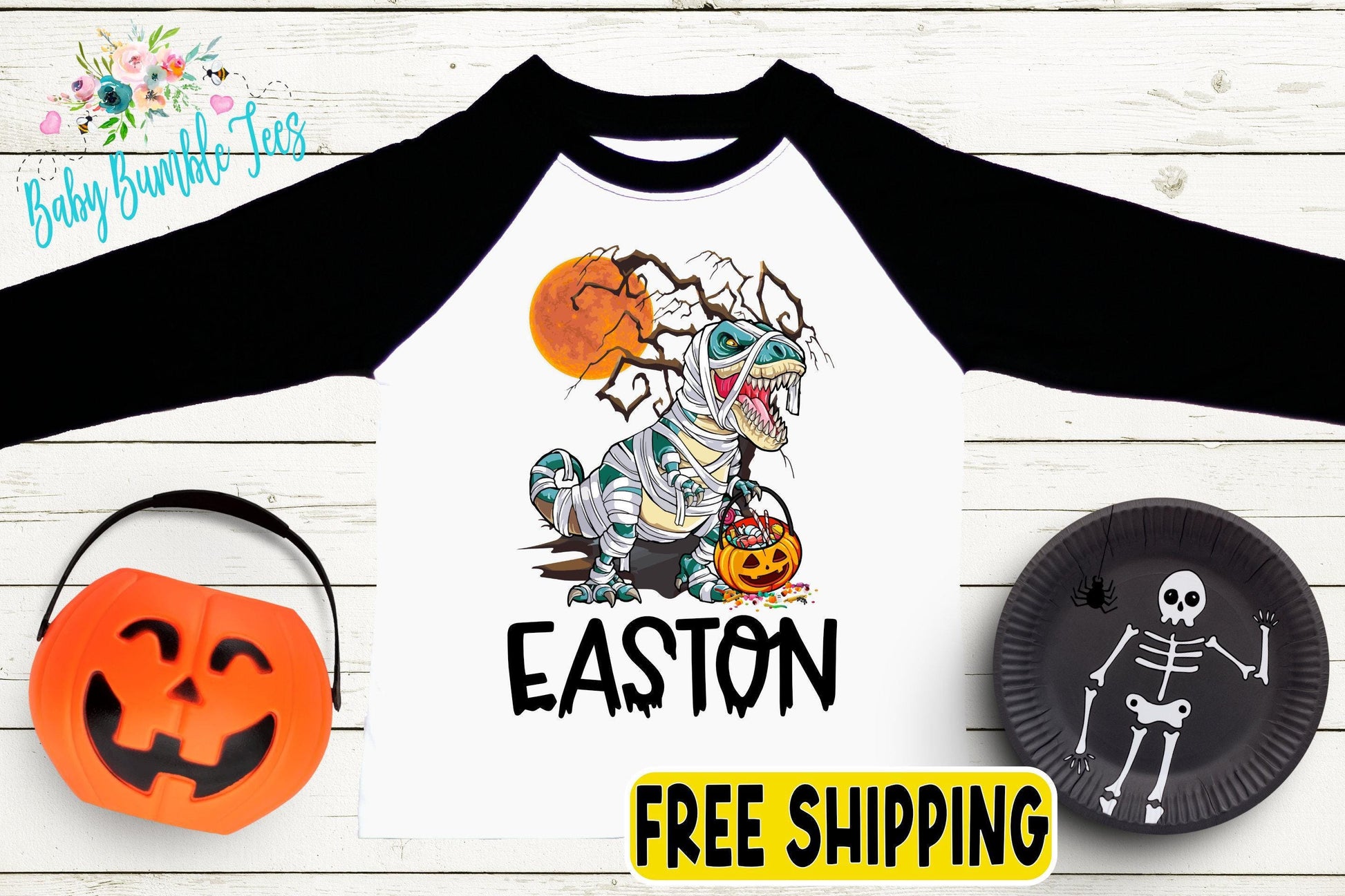 Halloween T-Rex Shirt // Personalized Name // Boys Halloween Shirt // Toddler Shirt // Kids Shirt // Kids Halloween Shirt // T Rex