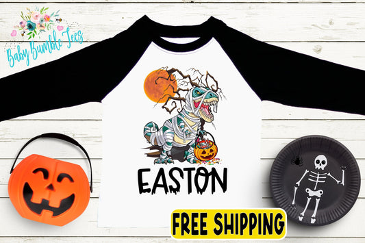 Halloween T-Rex Shirt // Personalized Name // Boys Halloween Shirt // Toddler Shirt // Kids Shirt // Kids Halloween Shirt // T Rex