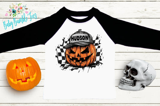Boys Pumpkin Halloween Shirt, Personalized Name T-Shirt, Pumpkin Patch, Custom Name, Toddler Tshirt, Kids Shirt, Distressed Retro Halloween