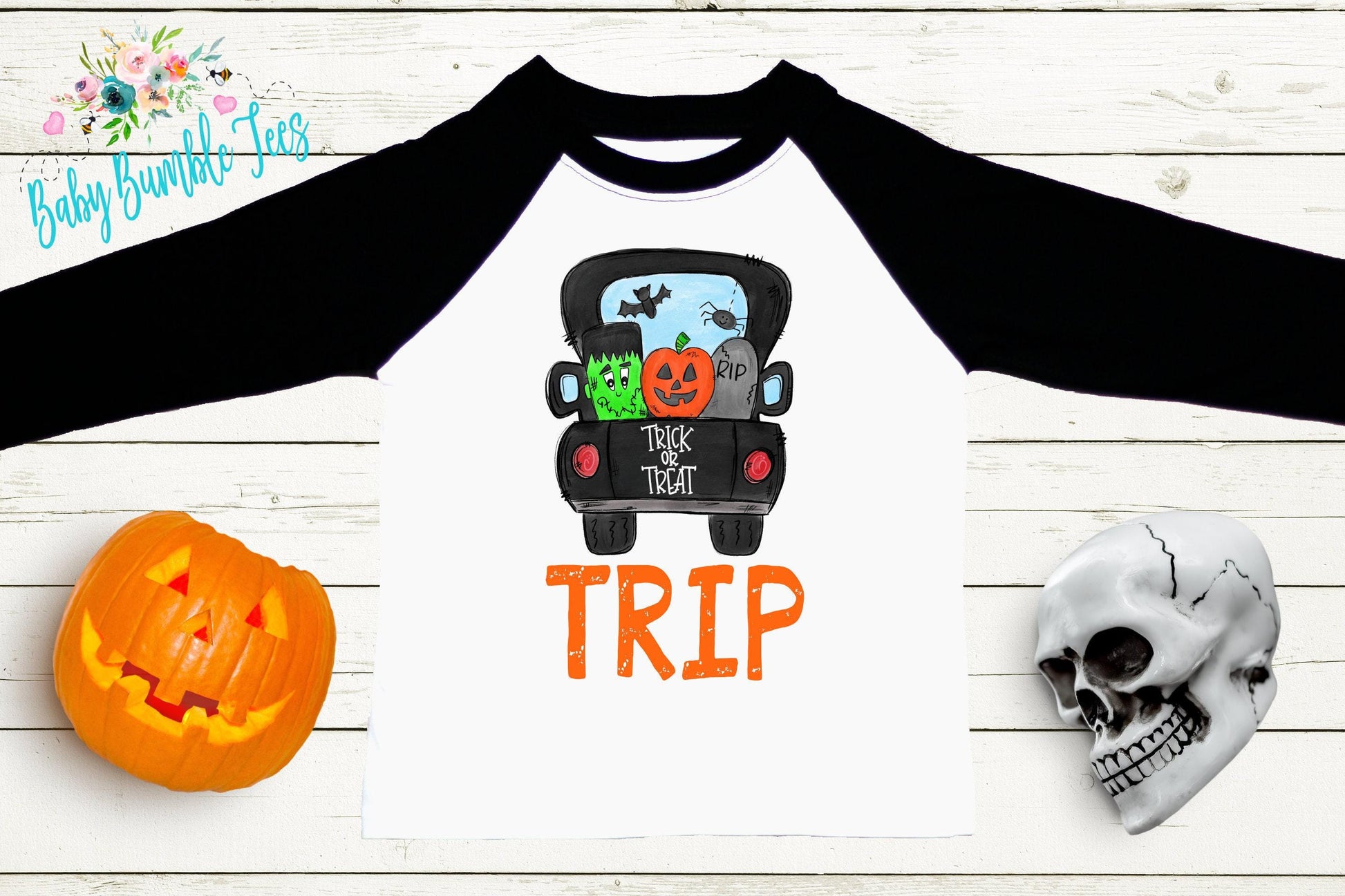 Halloween Truck Shirt // Personalized Name // Boys Halloween Shirt // Toddler Shirt // Kids Shirt // Kids Halloween Shirt // Frankenstein