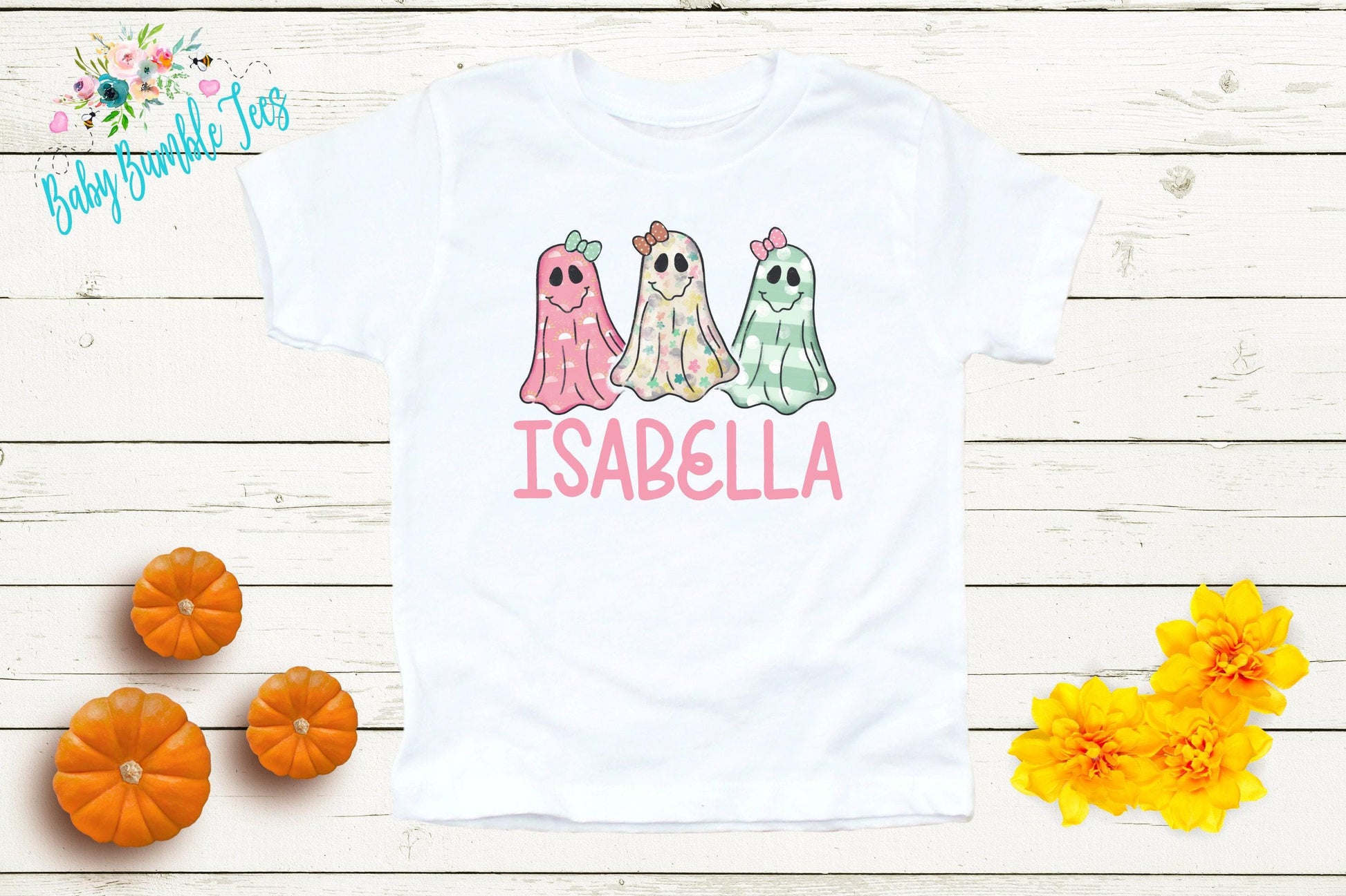 Girls Ghost Shirt // Personalized Name Shirt // Kids Halloween Shirt // Pumpkin patch shirt // Kids Fall Shirt // Girls Halloween Shirt